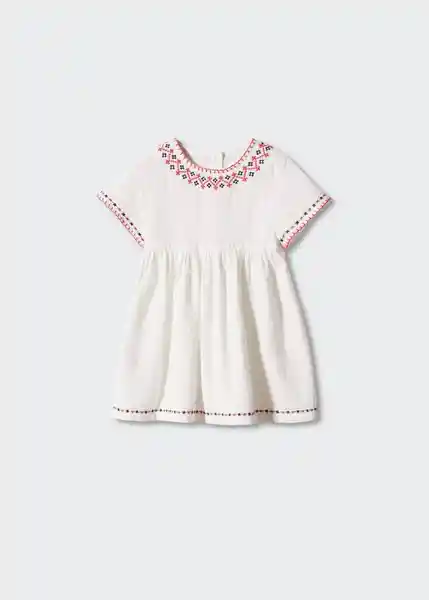 Vestido Simón Blanco Talla 70 Niñas Mango