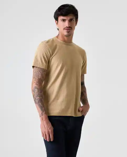 Camiseta Hombre Beige Talla S 842G011_BEI161120 Americanino