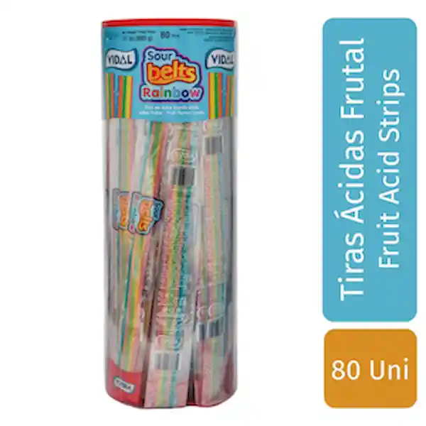 Sour Rainbow Belts Tiras Agridulces Multicolor 