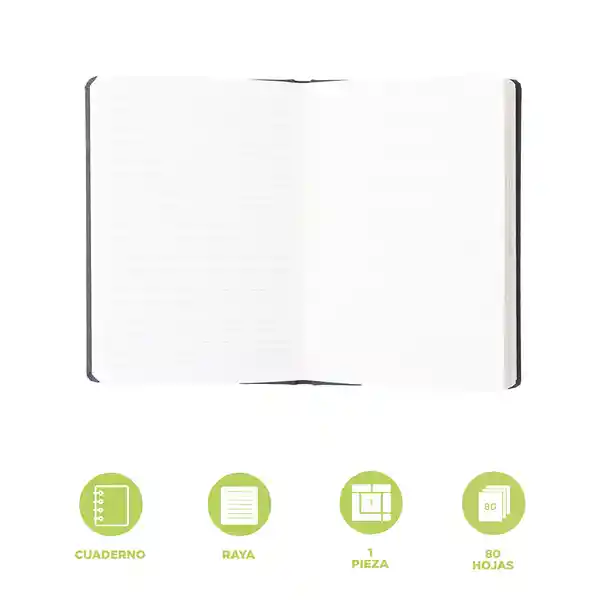 Agenda A5 Tapa Dura 80 Hojas Serie Silver Gray Miniso