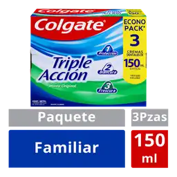 Colgate Crema Dental Triple Acción 150 mL x 3 Und