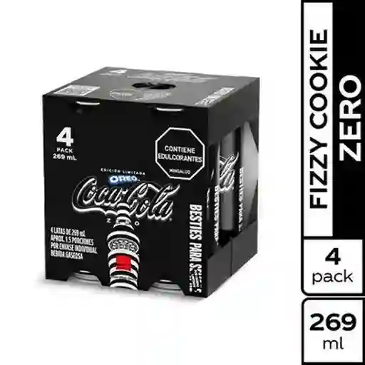 Gaseosa Coca - Cola Zero Sabor Oreo 269 ml x 4 und