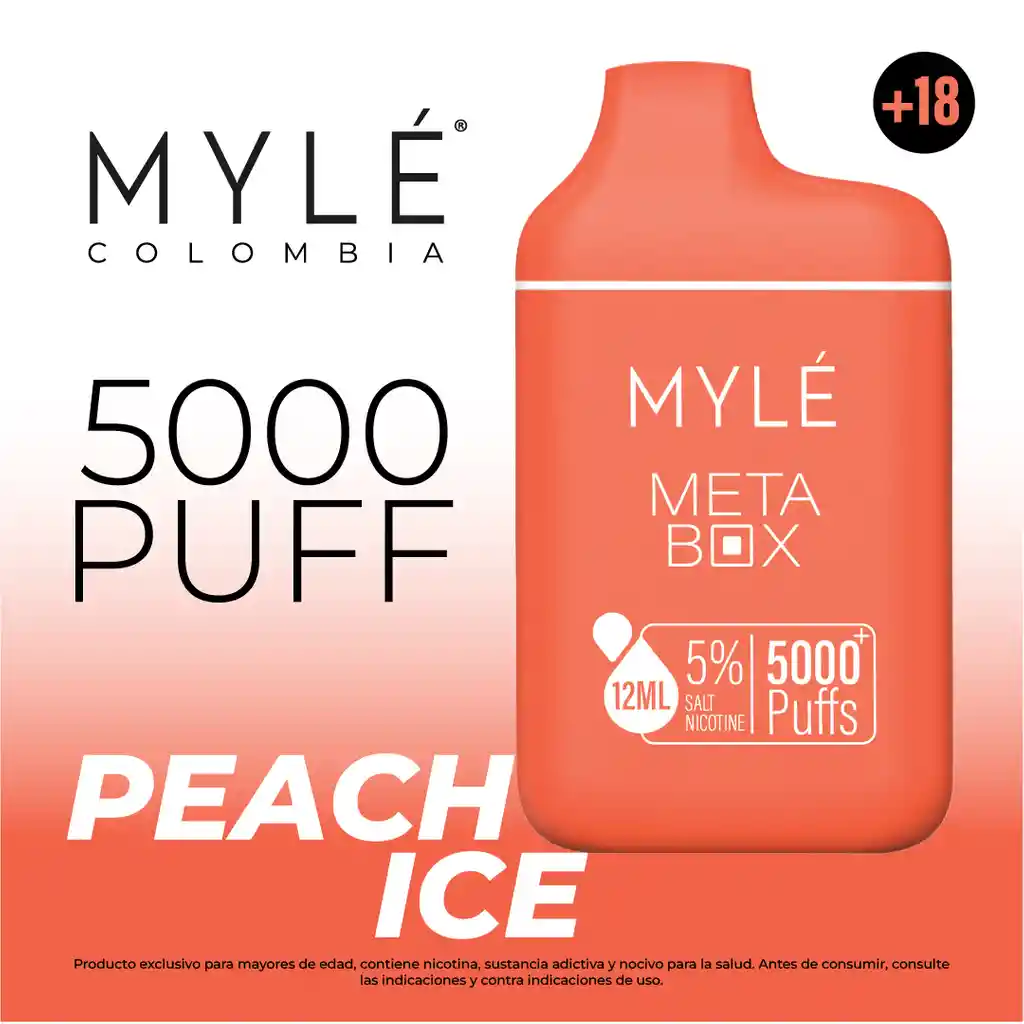 MYLE Vape Peach Ice 5000 Puff 5%
