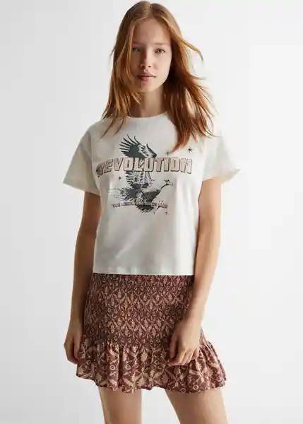 Camiseta Revol Off White Talla 21 Mango Teen Girl Mango