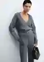 Pantalón Cindy Gris Talla 42 Mujer Mango