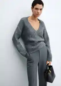 Pantalón Cindy Gris Talla 42 Mujer Mango