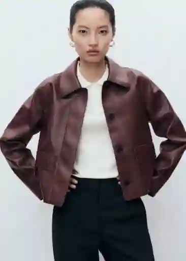 Chaqueta Sabina Granate Talla S Mujer Mango