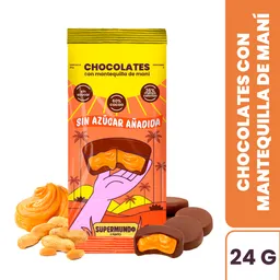 Bombón de Chocolate Relleno de Mantequilla Maní Supermundo 24 g