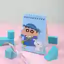 Libreta Argollada B Shinnosuke y Shiro Crayon Azul Miniso