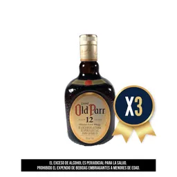Old Parr 12 Años 750 Ml Combo X 3
