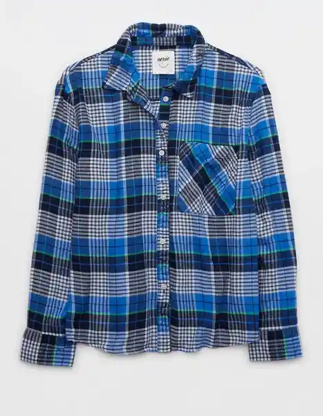 Blusa Aerie de Pijama Azul Talla X-Small American Eagle 27821224
