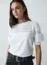 Camiseta Mujer Crudo Puro Claro Talla M 502G075 Naf Naf