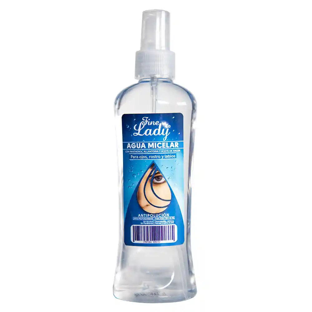 Fine Lady Agua Micelar para Ojos Rostro y Labios