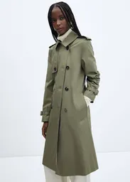 Chaqueta Trench Polana Khaki Talla L Mujer Mango