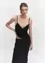 Top Cheki Negro Talla XL Mujer Mango