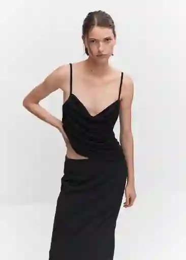 Top Cheki Negro Talla XL Mujer Mango