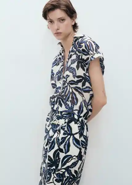 Camisa Merci Crudo Talla M Mujer Mango