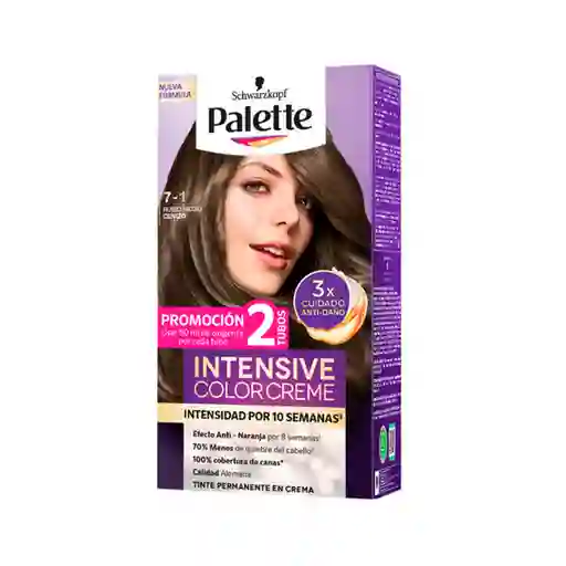 Tinte Palette Color Creme 7-1 Rubio Medio Cenizo