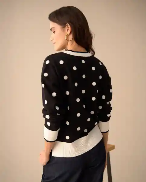 Suéter Tejido Negro Noche Ultraoscuro Talla XL 461G202 Esprit