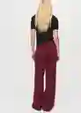 Pantalón Maca Burdeos Talla 36 Mujer Mango