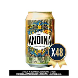 Cerveza Andina Lata 330 Ml por 48 Unidades