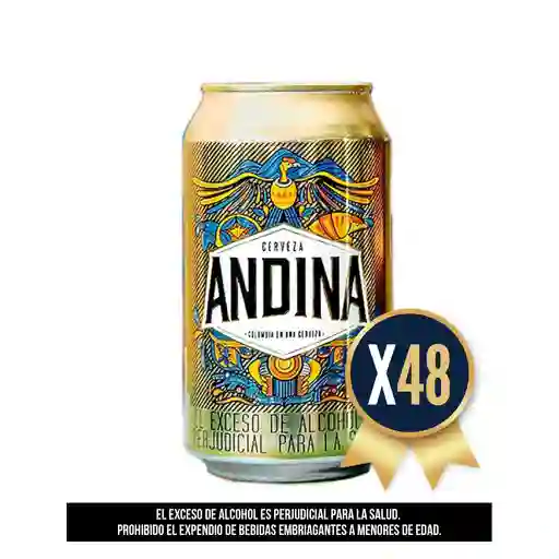 Cerveza Andina Lata 330 Ml por 48 Unidades