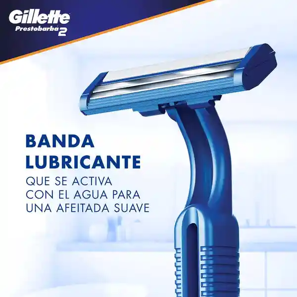 GILLETTE Prestobarba Cuchilla de Afeitar Desechable 5 Cuchillas para Hombre con 2 Hojas de Larga Duración y Cabeza Fija para Rasurar
