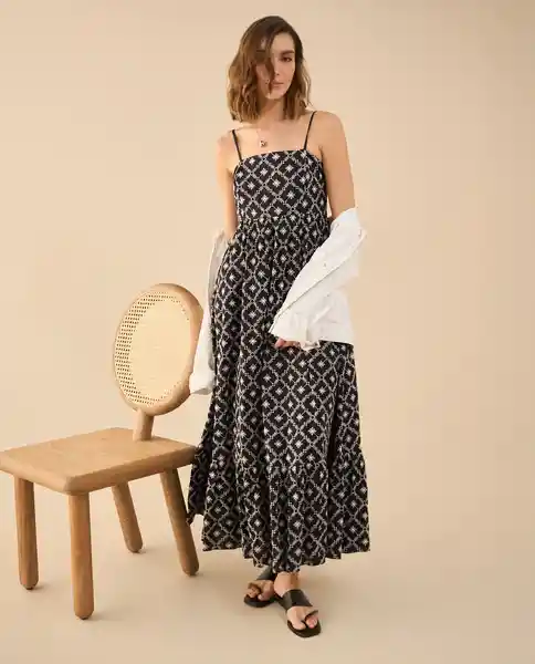 Vestido Negro Jaguar Ultraoscuro Talla XL 691G202 Esprit