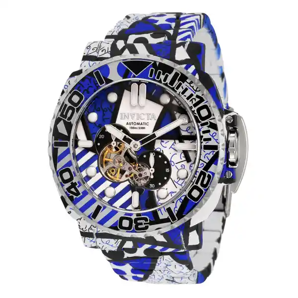 Invicta Reloj Hombre Azul Blanco Negro Acero Inv34361