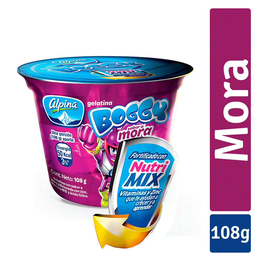 Gelatina Boggy con Sabor a Mora 108 g