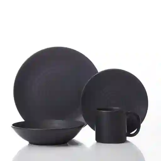 Finlandek Set Vajilla Espiral Color Negro 113087