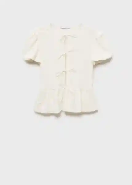 Blusa Benita Crudo Talla L Mujer Mango