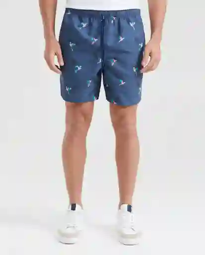 Short Bird Print Swimwear Azul Dark Ultra Oscuro S Chevignon