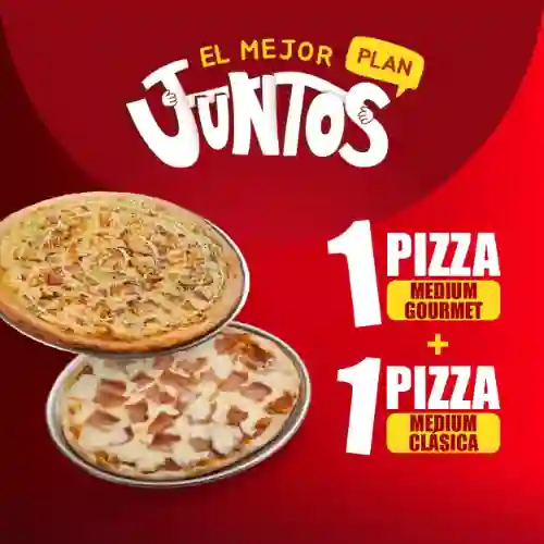 Pizza Clasica + Pizza Gourmet Medium