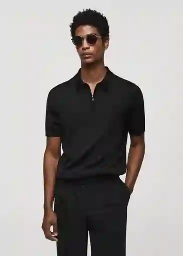 Camiseta Polo Ruisenor Negro Talla XL Hombre Mango