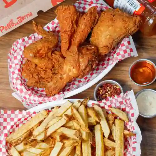 1/2 Pollo Broaster Papa Francesa Casera