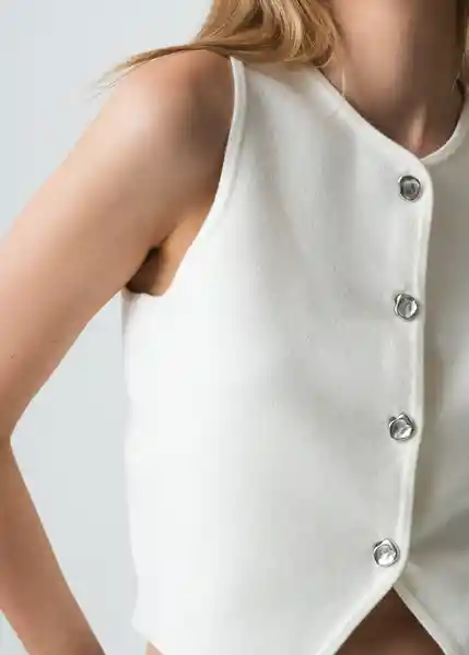Chaleco Tejido Mujer Crudo Puro Claro Talla L 583G002 Naf Naf