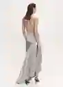 Vestido Ale Plata Talla L Mujer Mango