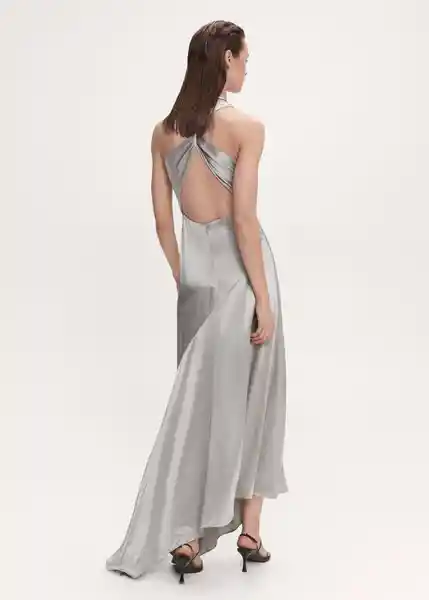 Vestido Ale Plata Talla L Mujer Mango