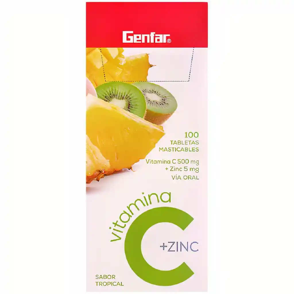 Vitamina C + Zinc Tropical Masticables