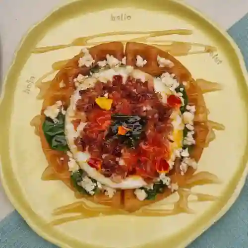 Waffle de Proteina con Huevo Frito