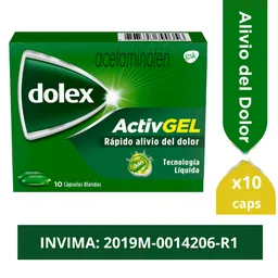 Dolex Acetaminofen Activgel Rápida Acción Doble Tecnología x 10