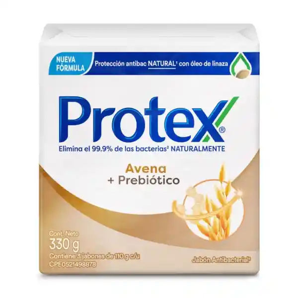 Jabón Antibacterial Protex Avena 110 g x 3 Und