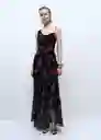 Vestido Rosa Negro Talla S Mujer Mango