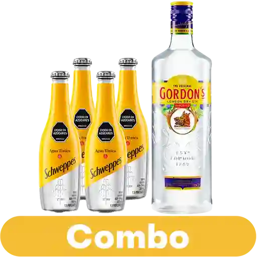 Combo Tónica Schweppes 300 mL 4 Unds + Gordon's