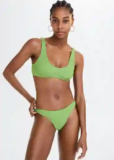 Top Bikini Solene Verde Pastel Talla M Mujer Mango