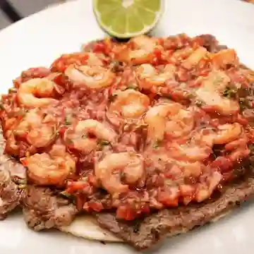 Arepa Solomo Camarones Al Ceviche