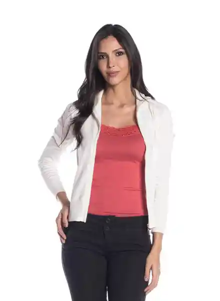 Saco Tejido Abierto Para Mujer Marfil T. XL