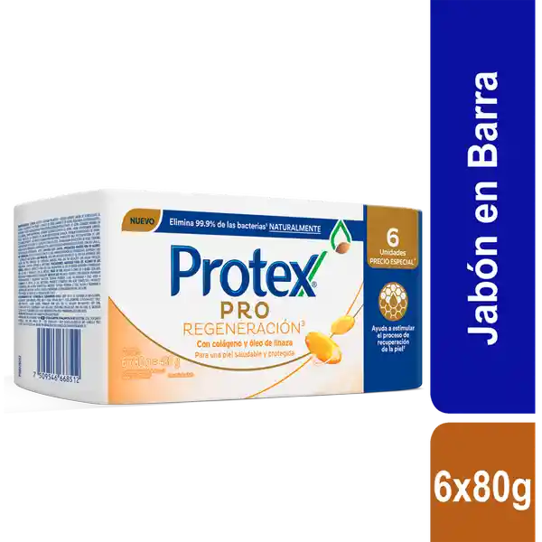 Jabon Antibacterial Protex Pro Hidratacion 80g x3und