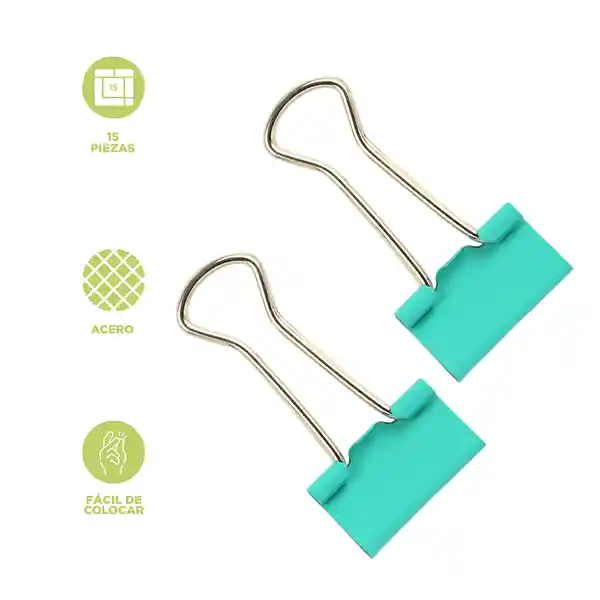 Set Clips Para Carpeta Verde Menta Miniso